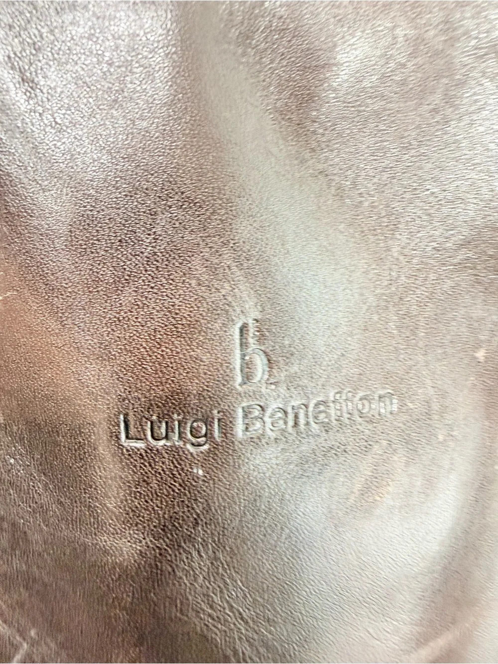 Luigi Benetton Italian Crafted Leather Dark Brown Double Handle Commuter Bag
